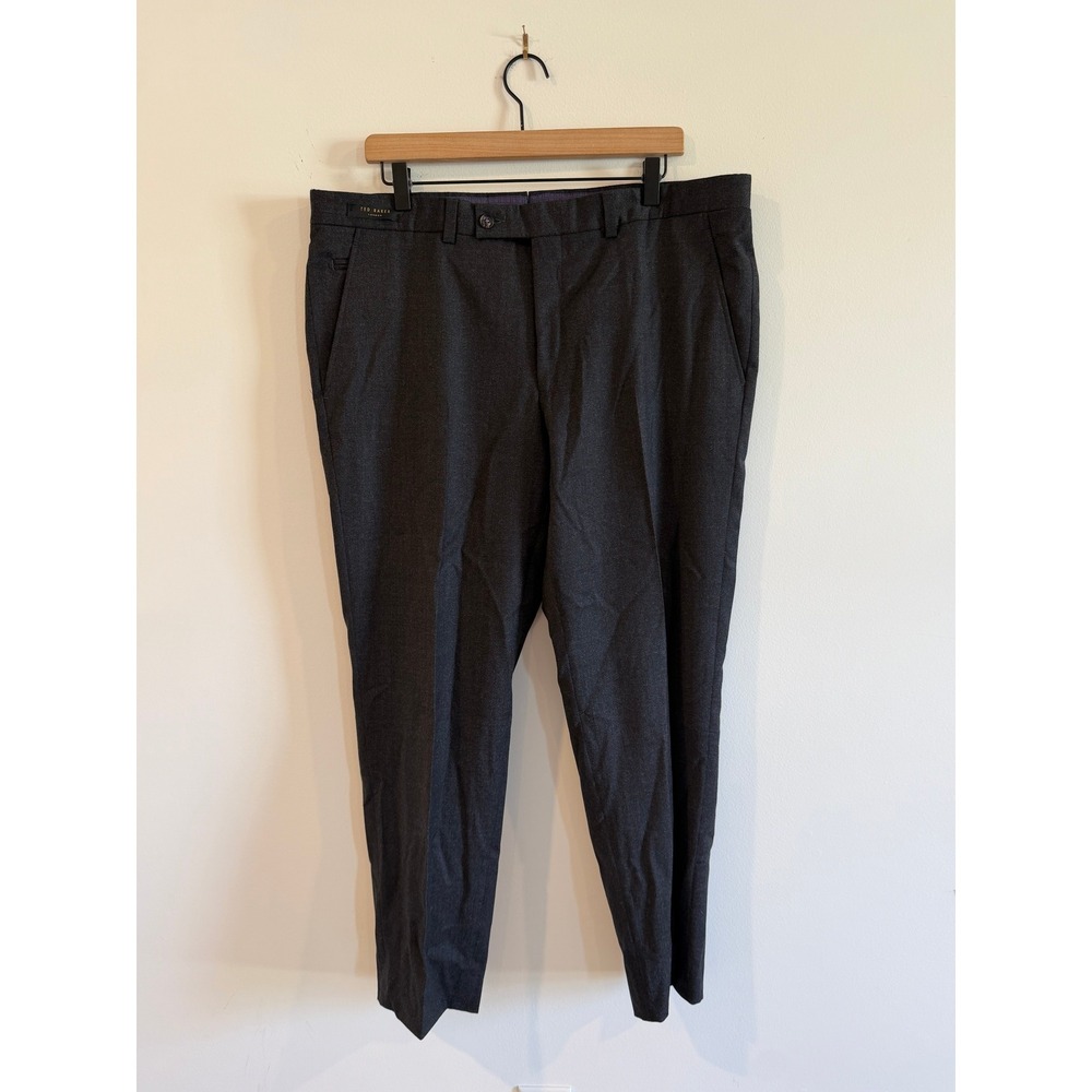 Ted Baker London Jeremy Charcoal Grey Wool Dress Pants Mens 38R
